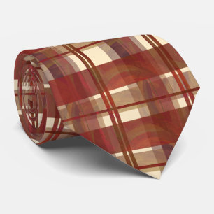 Madras Plaid Fall Red Tie
