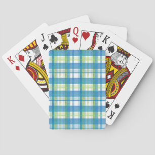 Madras Plaid Green and Blue Playing Cards