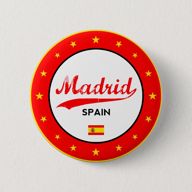 Madrid 6 Cm Round Badge (Front)