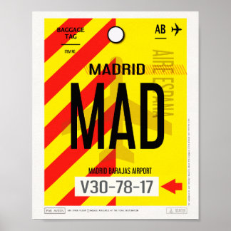 Madrid Airport Baggage Poster