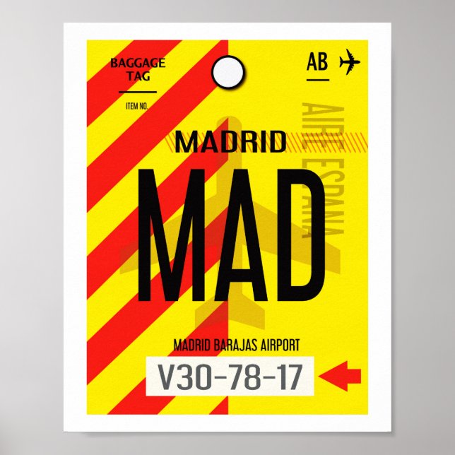 Madrid Airport Baggage Poster (Front)
