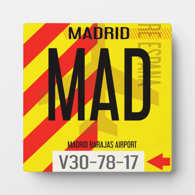 Madrid Airport Baggage Poster Plaque (Front)