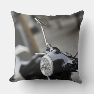 Madrid, black Vespa scooter Cushion