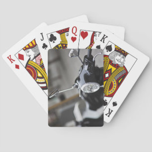 Madrid, black Vespa scooter Playing Cards