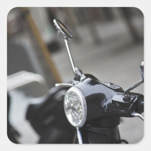 Madrid, black Vespa scooter Square Sticker