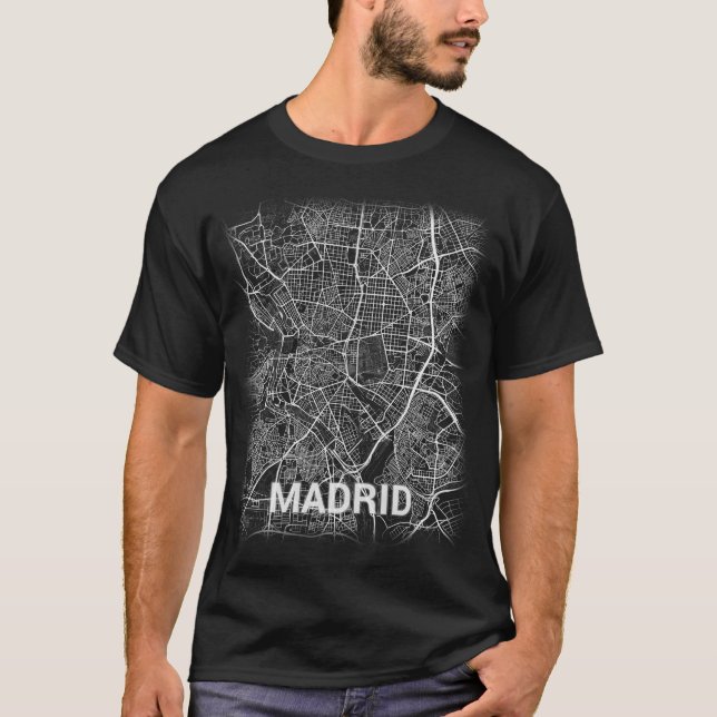Madrid centro city map (LARGE PRINT) T-Shirt (Front)