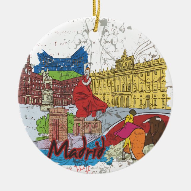 Madrid Ceramic Tree Decoration (Front)