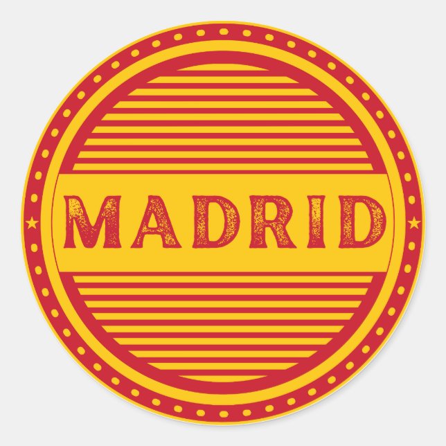 Madrid City Pride Emblem – Spanish Identity Classic Round Sticker (Front)