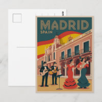 Madrid city spain vintage travel souvenirs, gifts