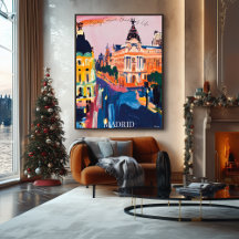 Madrid Cityscape with Iconic Streets in Fauvist