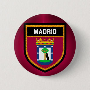 Madrid Flag 6 Cm Round Badge