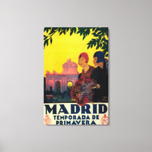 Madrid in Springtime Travel Promotional Poster Canvas Print