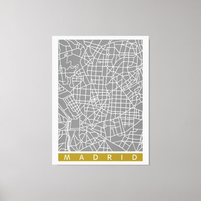 Madrid map canvas print (Front)