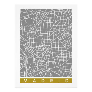 Madrid map photo print