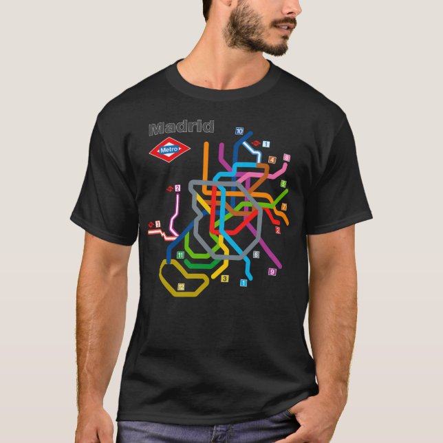 Madrid Metro Diagram T-Shirt (Front)