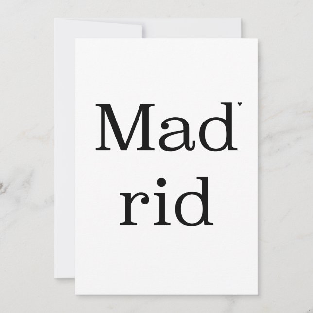 Madrid - minimalistic typography card (Front)