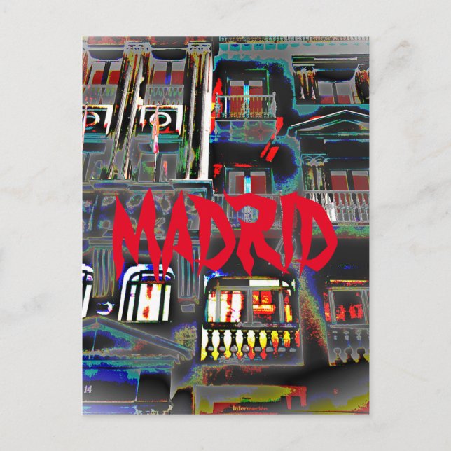 Madrid por la noche  en la Gran Vía (España) Postcard (Front)