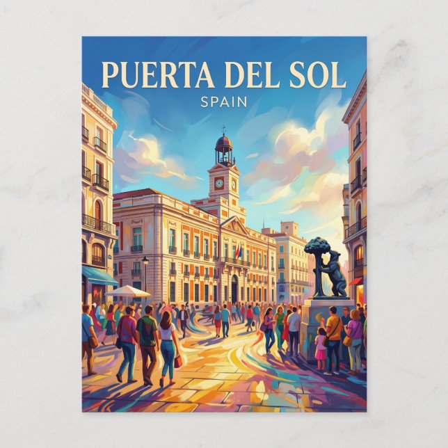 Madrid - Puerta del Sol Spain Postcard (Front)