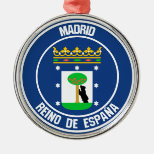 Madrid Round Emblem Metal Tree Decoration