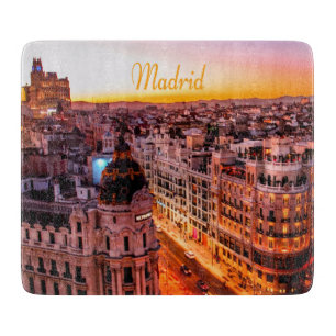 Madrid Spain Capitol City Skyline Cutting Board
