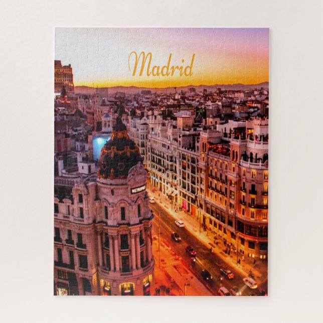 Madrid Spain Capitol City Skyline Jigsaw Puzzle (Vertical)