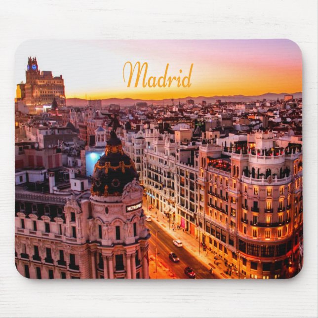 Madrid Spain Capitol City Skyline Mouse Pad (Front)