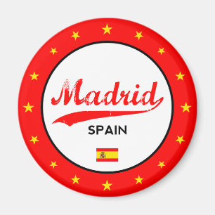 Madrid, Spain, circle, white Magnet