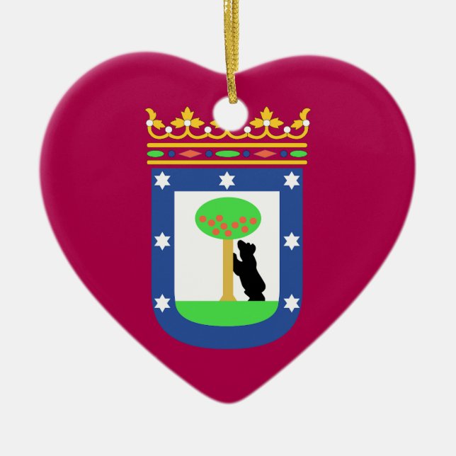 Madrid Spain (City) Flag Ceramic Tree Decoration (Front)
