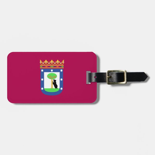 Madrid Spain (City) Flag Luggage Tag (Front Horizontal)
