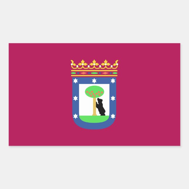 Madrid Spain (City) Flag Rectangular Sticker (Front)