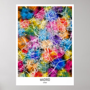 Madrid Spain City Map Poster