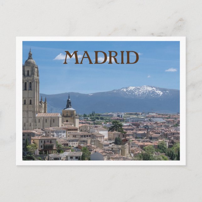 Madrid, Spain City View with Mountains Postcard (Front)