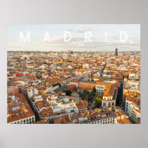 Madrid Spain Cityscape Travel Photo Poster