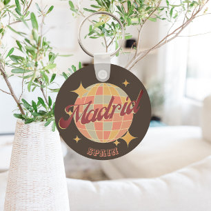 Madrid Spain Disco ball Retro Vintage  Key Ring