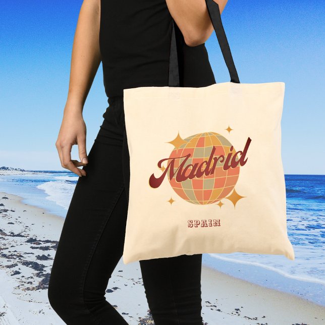 Madrid Spain Disco ball Retro Vintage Tote Bag (Creator Uploaded)