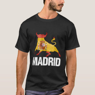 Madrid Spain Flag Bull Fight T-Shirt