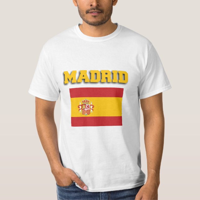 Madrid Spain Flag T-Shirt (Front)