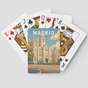 Madrid Spain Illustration Travel Art Vintage Playing Cards
