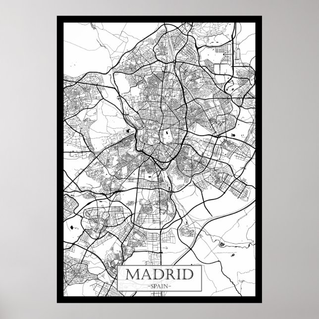 Madrid Spain Map Poster (Front)