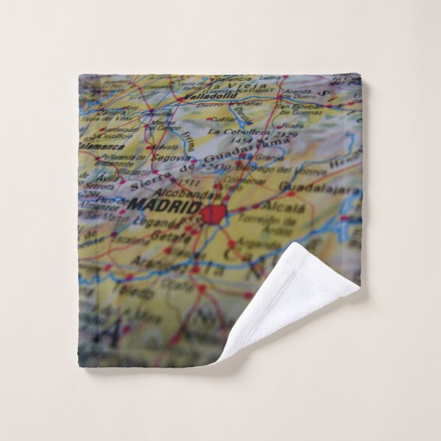 Madrid Spain map Wash Cloth (Wash Cloth)