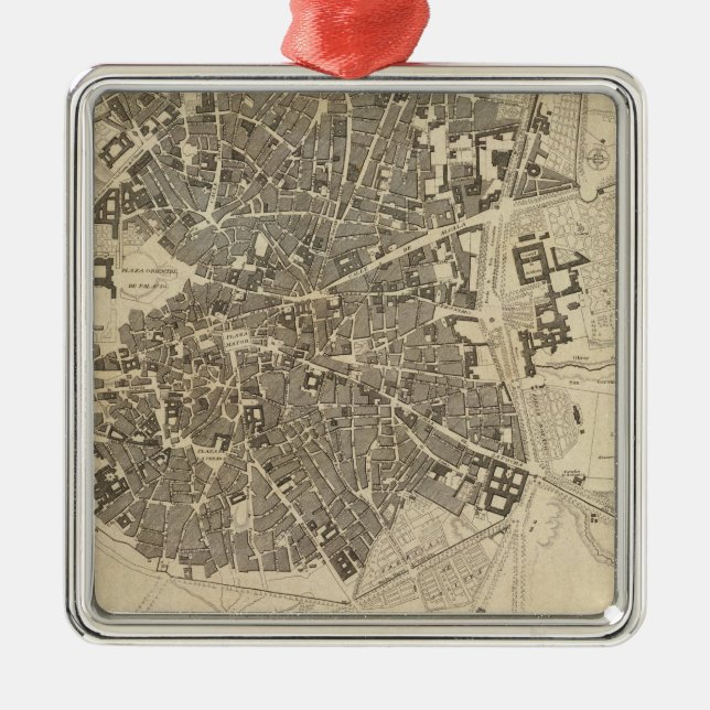 Madrid, Spain Metal Tree Decoration (Front)