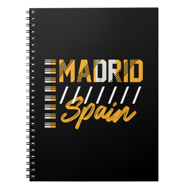 Madrid Spain Modern Urban Typography Design Notebook (Front)