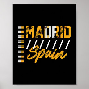 Madrid Spain Modern Urban Typography Design Poster