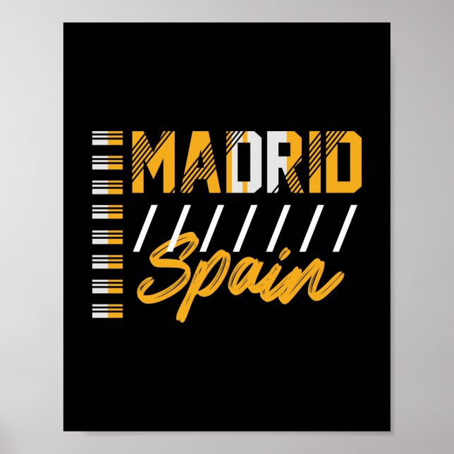 Madrid Spain Modern Urban Typography Design Poster (Front)