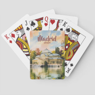 Madrid Spain Palacio de Cristal Watercolor Travel Playing Cards
