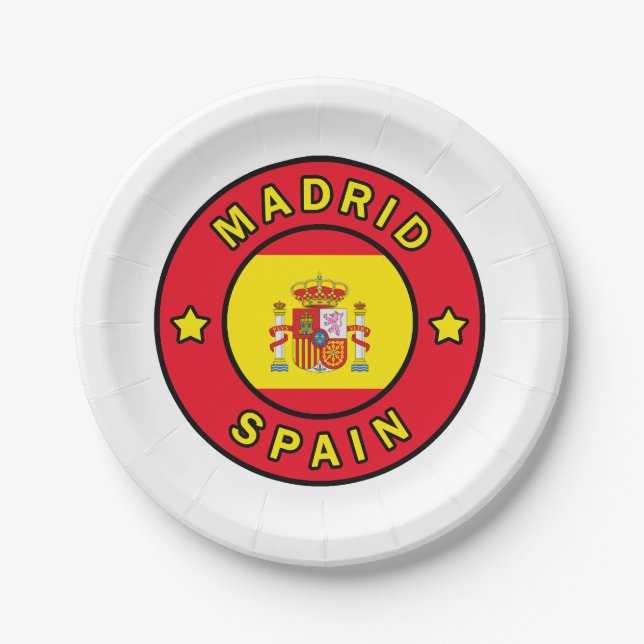 Madrid Spain Paper Plate (Front)