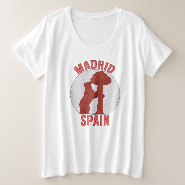 Madrid Spain Plus Size T-Shirt (Design Front)