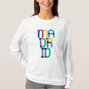 Madrid Spain Pop Art Letters T-Shirt