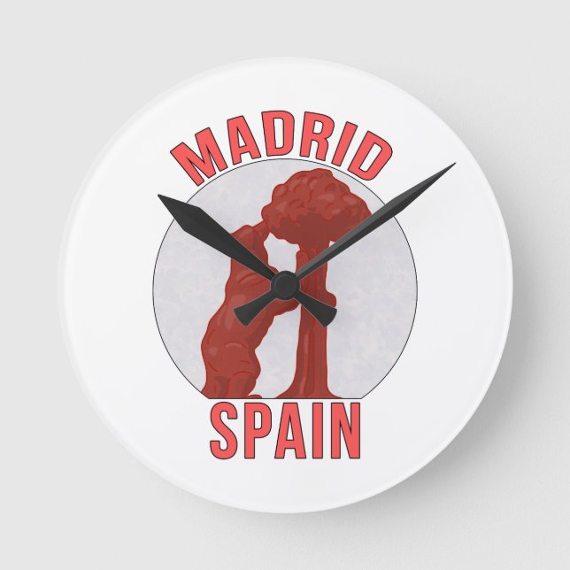 Madrid Spain Round Clock (Front)