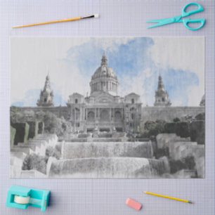 Madrid Spain Scenic City Holiday Souvenir Travel Tissue Paper
